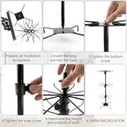 1Pc Rotating Display Stand Jewelry Display Rack with Hooks Metal Earrings Display Stands for Selling Necklace