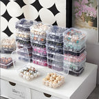 Clear Plastic Organizer Box 18 Pack-Multi Sized Containers with Lids for Beads,Crafts,Small Items,Stackable,Clear Storage Solution Home and Office Organization,Craft Supply,Bead Storage - size: 18 Pieces Mixed Set