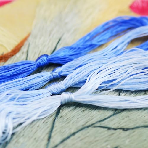 4 Skeins Mulberry Silk Floss Embroidery Thread Floss-Cross Stitch Threads China Silk Woven Jewelry Threads DIY Sewing Kits (22) - color: 22