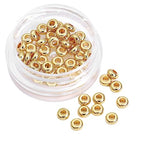 BEADIA 14K Gold Plated Roudelle Spacer Beads 4x1.8mm 50pcs for Jewelry Making Findings Non Tarnish - color: 14K Gold, size: 4x1.8mm Roudelle