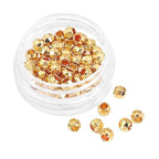 BEADIA 14K Gold Plated Laser Round Spacer Beads 4x4mm 50pcs for Jewelry Making Findings Non Tarnish - color: 14K Gold, size: 4mm Laser