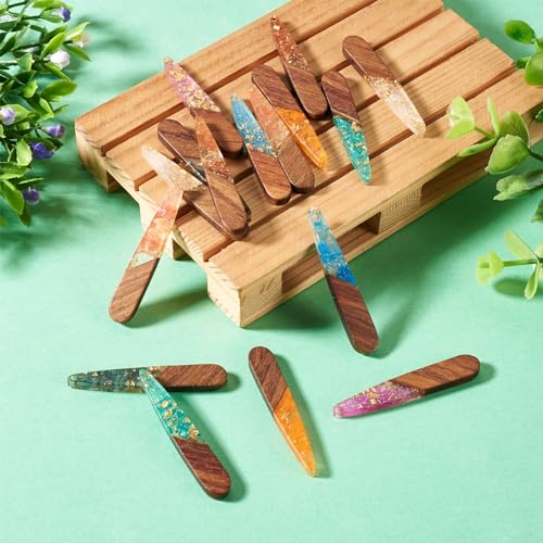 Beadthoven Teardrop Crystal Resin Charms for Earrings Making, 16pcs/8 Pairs Glittery Silver Gold Foil Resin Wood Charms Pendants Water Drop Wood Pieces for Jewelry Making Necklace Lanyard DIY Crafts - color: Colorful Teardrop Glittery