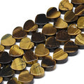 Fashewelry 37pcs Heart Shape Natural Tiger Eye Stone Beads Tumbled Chakra Gemstone Beads Crystal Healing Drilled Loose Beads for Earring Bracelet Necklace Jewelry Making, 10x10mm - color: Tiger Eye, 10x10mm