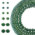 6 Strands Faceted Crystal Glass Beads Strands 3/4/6/8mm Rondelle Electroplate Glass Loose Spacer Beads Pearl Luster Plated for DIY Bracelet Necklace Jewelry Making, Dark Green - color: 2/3/4/6/8mm-Dark Green