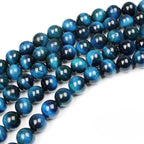MJDCB Stone Beads 8mm 43pcs Round Sky Blue Tiger's Eye Loose Gemstone Bead Charms for Jewelry Making Bracelet Necklace Earring Pendant - color: Sky Blue Tiger's Eye, size: 8mm