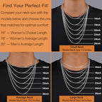 Italian Solid 14K Gold Plated 925 Sterling Silver Chain Necklace for Women, 1.5mm & 2.5mm Dainty Non Tarnish & Hypoallergenic Rope Chain Women's Chain Necklaces 16 18 20 22 24 26 Inch - color: 1.5mm White Gold, size: 16 Inch (Women's Choker Length）
