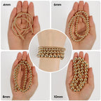 Song Xi 14K Gold Hematite Beads Round Loose Beads for Jewelry Making DIY Bracelets and Necklaces 6mm/60pcs - color: 14k gold, size: 6mm
