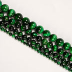 NCB 100pcs Original Natural Stone Beads Gemstone Round Loose Beads 6mm 8mm 10mm (Green Tiger's Eye, 6mm 100Beads) - color: Green Tiger's Eye, size: 6mm 100beads