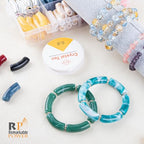 RP Remarkable Power, 133 Pack Acrylic Chunky Tube Beads Bamboo Tube Bead Curved Noodle Beads with Elastic Strings for DIY Bracelet Jewelry Making