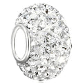 925 Sterling Silver Sparkle Simulated Birthstone Charms - Large Hole Rhinestone Pave Spacer Bead, Synthetic Crystal Accent for Bracelets & Necklaces, Lovely Mother-Daughter Gift