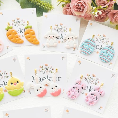 Easter Polymer Clay Cutters Set - 12pcs Sharp & Durable Bunny, Chick, Egg & Lily Shapes for DIY Earring Jewelry Making, Soft Clay Crafts & Spring Holiday Supplies - color: 2L color