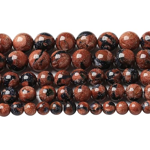 36pcs 10mm Starry Bicolor Sandstone Beads Natural Round Loose Spacer Beads for Jewelry Making DIY Bracelets Crystal Energy Healing Power Stone(10mm, Bicolor Sandstone Beads) - color: Bicolor Sandstone Beads, size: 10mm