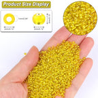 5100 Pcs Size 8/0 Glass Seed Beads, 3 mm Bright Yellow Small Mini Spacer Loose Pony Beads for Jewelry Making and DIY Crafts - color: Bright Yellow, size: Medium