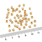 BEADIA 14K Gold Plated Cube Spacer Beads Draw Line 3x3mm 50pcs for Jewelry Making Findings Non Tarnish - color: 14K Gold, size: 3x3mm Draw Line Cube