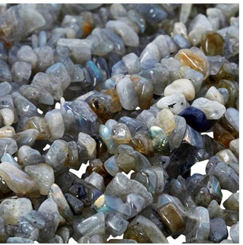 Adabele 31 Inch Natural Labradorite Gemstone Chip Loose Beads Drilled Hole Free Form 5mm-8mm Gem Stone Spacer for Craft Jewelry Making GZ1-36 - color: Labradorite, size: 31 Inch/1 Strand