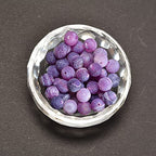 6mm Froasted Purple Agate Round Natural Gematone Loose Beads for Jewelry Making DIY 1 Strand 15" - color: Purple Froasted Agate, size: 6mm