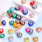 PIPITREE 100PCS Acrylic Beads 9 * 14mm Focal Beads for Pens Acrylic Flat Bulk Bead Imitation Pearl Mixed Color 6mm Large Hole Bead for Keychains Beadable Pens DIY Crafts Jewelry Making & Gift Giving - color: Imitation Pearl