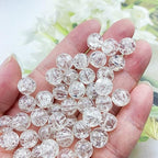 100pcs Crackle Glass Beads 10mm Round Crystal Glass Spacer Crafts Beads for Jewelry Making Necklace Bracelet Earrings DIY Crafts(White) - color: White, size: 10mm