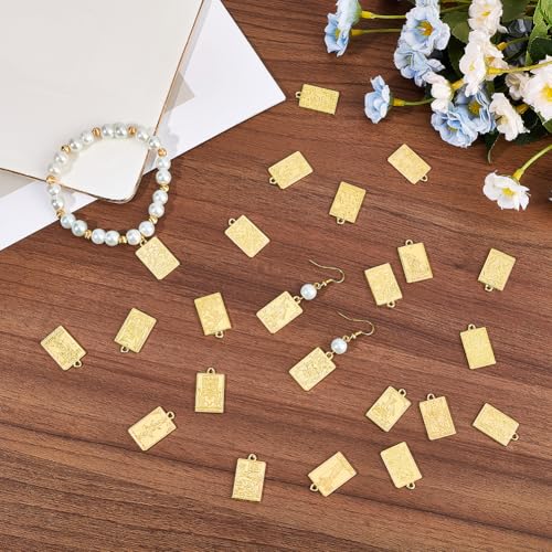 SUNNYCLUE 1 Box 40Pcs 20 Styles Metal Tarot Card Charms Divination Charms Bulk Gold Rectangle Magic Occult Astrology Alloy Gothic Pendants for Jewelry Making Halloween Necklace Bracelet Earrings DIY - color: Gold
