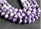 ABCGEMS Minas-Gerais Chevron Banded Amethyst Beads from Brazil (Ethically-Sourced from the Minas Gerais State, Particularly in Regions Like Minas Novas & Araçuaí) Smooth Round 10mm - color: Purple Chevron Amethyst (From Brazil)