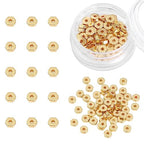 BEADIA 14K Gold Plated Hexagon Spacer Beads 4x1.5mm 50pcs for Jewelry Making Findings Non Tarnish - color: 14K Gold, size: 4x1.5mm Hexagon