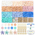3219 PCS Clay Beads Bracelet Making Kit, Heishi Beads for Jewelry Making, Friendship Bracelet Kit for Adult Necklace Earring DIY with Polymer Clay Material - color: Clay Beads Kit (1 Box with Accessories)-about 3219pcs