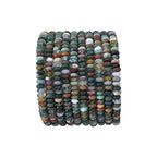 BEADIA Natural Indian Agate Disk Stone Beads 4x2mm 160pcs Rondelle Loose Semi Gemstone Beads for Jewelry Making Design - color: Indian Agate