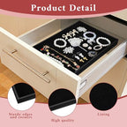 6-Piece Velvet Stackable Jewelry Organizer Trays – 13.8" x 9.5" Large Size Black Premium Display & Storage for Necklaces, Bracelets, Rings & More