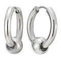 Stainless Steel Circle Beads Huggie Hinged Hoop Earrings for Men Women, 2pc - color: Silver, size: Diameter:12MM