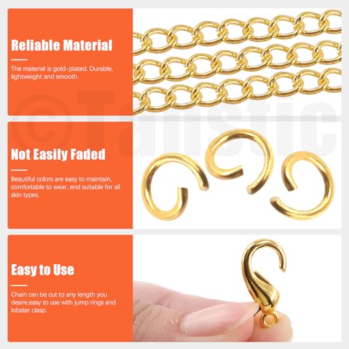 Tanstic 102Pcs 30 Feet Jewelry Making Chains Necklace Chains Bulk Cable Link Chain with 50Pcs Jump Rings, 50Pcs Lobster Clasps, Pliers for Bracelet Necklace Making(White) - color: White