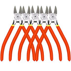 5 Pack Wire Cutters MC-180, Ultra Sharp 6 inch Precision Flush Side Cutters with Longer Cutting Edge, Powerful Heavy Duty Pliers, Ideal for Cables, Wires, Zip Ties, Electrical & Most Cut Needs - color: 6"- Pack 5