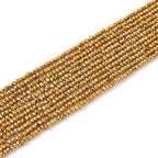 FASHEWELRY 10 Strands Faceted Crystal Glass Beads 2mm Rondelle Briolette Glass Spacer Beads Golden Plated for Necklace Bracelet Jewelry Making - color: Golden Plated, size: 2mm