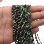 Natural African Turquoise Beads, 3mm 120pcs Small Round Faceted Loose Gemstones for DIY Jewelry Making, Handmade Bracelet and Necklace Crafting, with Size Card - color: African Turquoise, size: 3mm