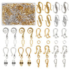 120Pcs Tibetan Style Hook and S-Hook Clasps 12 Styles Connector End Clasps Toggle Cord Rope End for Necklace Bracelet Jewelry Making