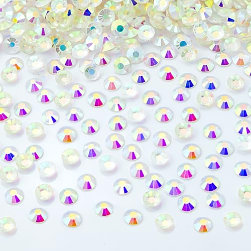 1440pcs SS16 4.0mm Transparent AB Flatback Rhinestones bulk K9 Glass Clear AB Gems Round Beads Stones Diamonds Nail Charms Jewels Nail Art Supplies Decor for Nails Eyes Face Makeup Crafts DIY Tumblers - color: Transparent AB, size: Ss16