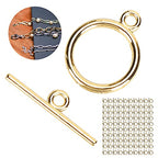 100 Pack Jewelry Clasp, Gold Bracelet Clasps Sets Alloy Toggle Jewelry Clasp Sets DIY Crafts Making Supplies Easy to Operate Toggle Connectors for Bracelet Jewelry Making