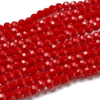 Perlin Czech Bohemian Crystal Glass Beads Faceted Round 4mm 90 Pieces Loose Spacer 1 Strand Beads for DIY Jewelry Earrings Necklace Bracelet Making (Red Opaque) - color: Red opaque