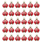 50 Pcs Ladybug Charms, Alloy Insect Pendants, Handcrafted Ladybug Charms, Animal Themed Jewelry for Bracelets, Necklaces, Earrings Making - color: Red
