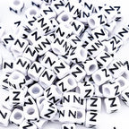 500Pcs Cube Letter Beads Z 6X6mm Individual Acrylic Alphabet Beads for Friendship Bracelets Making - color: Square - Z
