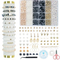 TOIPINIO Bracelet Making Kit Jewelry Making Supplies Kit Natural Stone Beads for Irregular Natural Stone with for DIY Craft Friendship Bracelet/Necklace/Earrings for Adults (Snowflake Obsidian) - color: Snowflake Obsidian