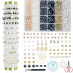 TOIPINIO Bracelet Making Kit Jewelry Making Supplies Kit Natural Stone Beads for Irregular Natural Stone with for DIY Craft Friendship Bracelet/Necklace/Earrings for Adults (Snowflake Obsidian) - color: Snowflake Obsidian