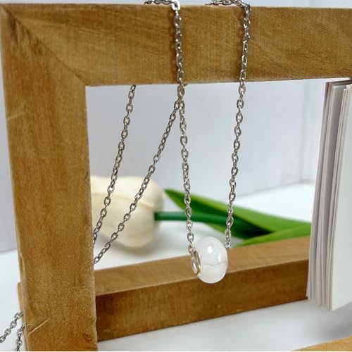 White European Craft Beads for Jewelry Making - Large Hole Resin Beads for DIY Charm Bracelets, 140pcs 14mm Rondelle Slide Charms (PT412) - color: PT412 White Mica-shaped bead