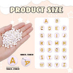 300Pcs Letter Beads L 4X7mm Gold Alphabet Beads Acrylic Round Shape Loose Beads for Name Bracelets Necklaces Key Chains DIY Jewelry Making (L) - color: Gold, size: L