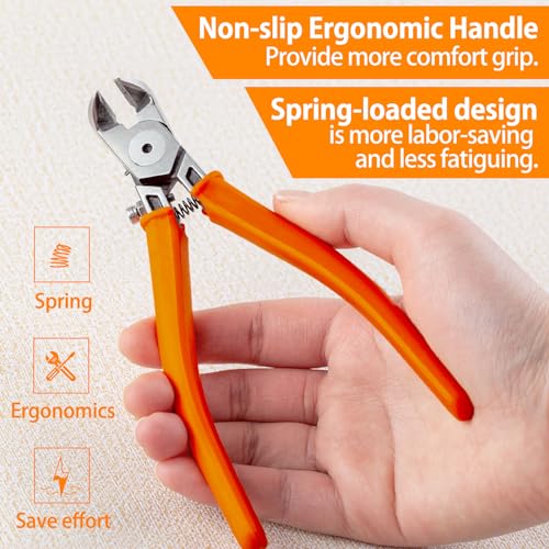 SPEEDWOX Diagonal Cutting Pliers 90 Angled Flush Cutters For Electronic Component Wire Cutters For Jewelry Making Side Cutters For Crafting Model Sprue Wire Clippers Floral Wire Cutter Zip Tie Cutter - style: 90°angle