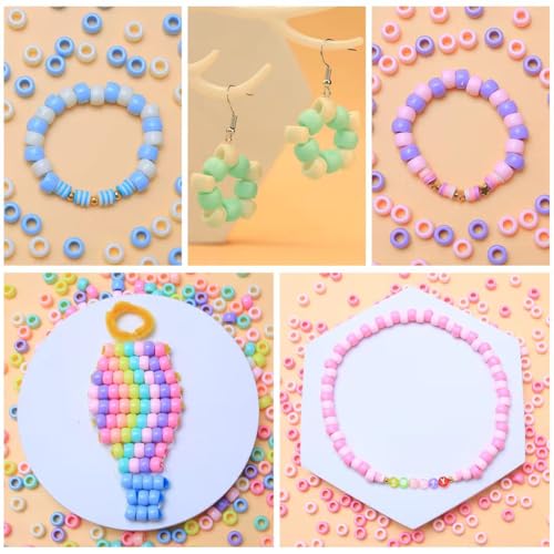 Praisebank Pony Beads, 8000pcs 6x9mm, Wholesale Beads, Bracelets Jewelry Making, Arts & Crafts(Candy) - color: Candy, size: King Size