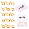 BEADIA 18K Gold Plated Spring Clasps Non Tarnish 6mm 20pcs for Jewelry Making Findings - color: Spring Clasps Gold, size: 6mm