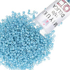 Miyuki Delica Seed Beads – Size 11/0 (1.6 mm), DB0218, Opaque Light Blue Luster, 7.2 g, Approx. 1440 Beads, Made in Japan - color: DB0218 - Opaque Light Blue Luster