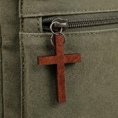 40 Pcs Religious Cross Beads for Bracelets, Cross Charms for Jewelry Making, Bracelets, Necklaces, DIY Crafts - color: 40pcs, 43x29mm, Brown