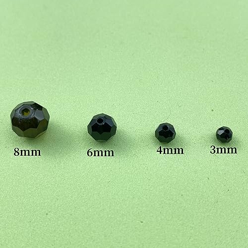 100pcs 8mm Round Crystal Glass Beads Round Faceted Spacer Beads for Jewelry Making Bracelet Earring Necklace Wind Chimes Suncatchers DIY Craft Making Supplies(Black Series) - color: Black Series, size: 8mm