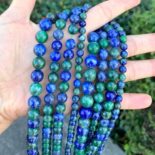 90pcs Adabele Natural Lapis Chrysocolla Healing Gemstone 4mm (0.16 inch) Small Round Beads Gem Stone Spacer for Craft Jewelry Making GF1-4 - color: Lapis Chrysocolla, size: 4mm (90pcs/1 Strand)